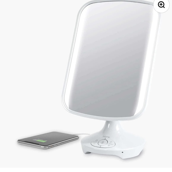 iHome White Lighted Makeup Mirror with Bluetooth - Picture 1 of 7